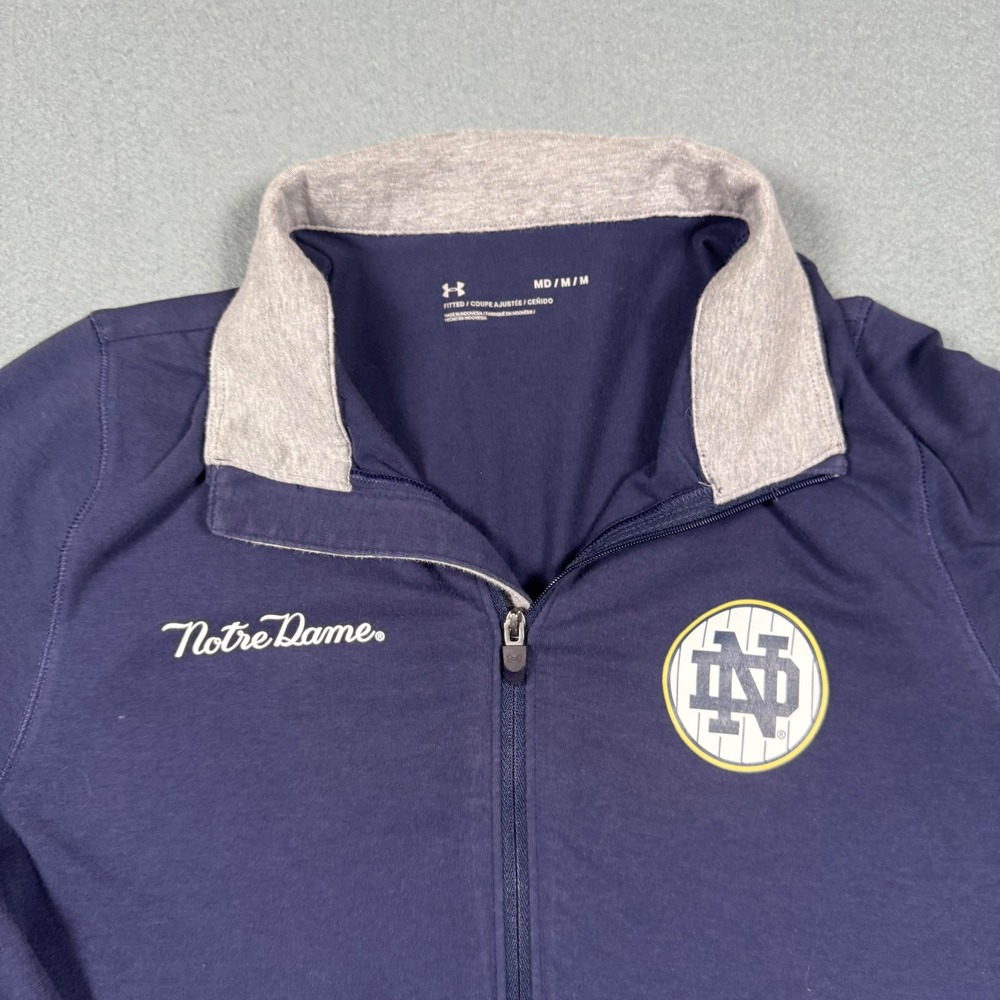 Under Armour Notre Dame Fighting Irish Navy Blue Quarter Zip Pullover Womens MD - Picture 4 of 11